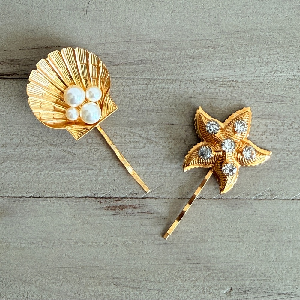 Jennifer Behr Asteroidea Bobby Pin Seashell and Starfish Embellished Set